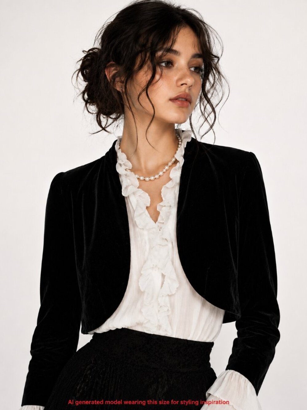 Vintage R-Wear Rampage Black Velvet Bolero Jacket Sz 11 Y2K Goth Cropped